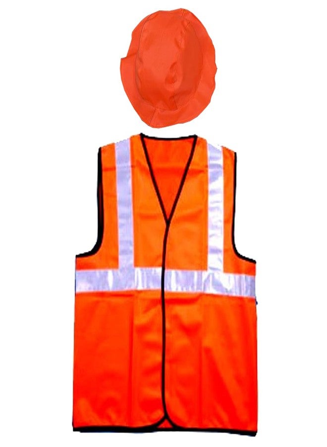 فانسي دريسويل زي تنكري للمهندسين من FancyDressWale للأطفال والكبار لمسابقات الأزياء التنكرية والحفلات ذات الطابع الخاص (برتقالي، 2-4 سنوات) - Image 2